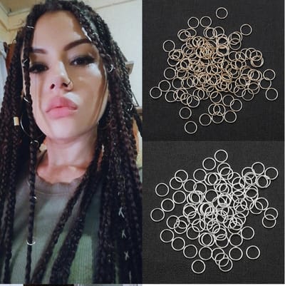 Hiden - Zilverkleurige Haarringen - Haaraccessoires - Feestjes - Festivals - Haarstyling - Trendy haarversieringen - Set van 50 stuks