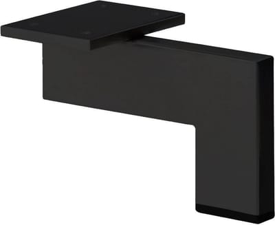 Stalen meubelpoot zwart design 14 bij 1,5 cm en hoogte 10 cm - Set van 4 stuks