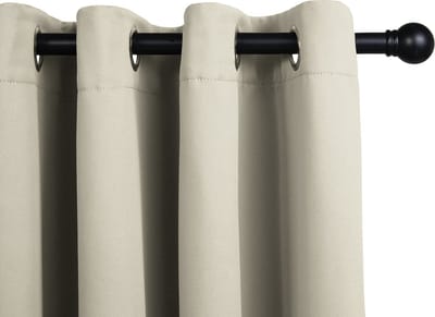 LIFA LIVING Gordijn - Beige - Verduisterend & Geluidswerend - Gordijnen met Ringen - 100% Polyester - 300 x 250 cm - 1 Stuk