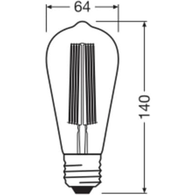 OSRAM Dimbare LED lampen, Vintage Edition, 40W vervanging, E27, ST64-vorm, 2200 Kelvin, Warm Comfort Light, Helder glas, enkele verpakking
