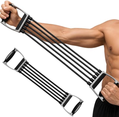 Borstverruimende trekveer-mannen thuisfitness-rugtrainer-elastische band-versterkt borst-buikspieren-verstelbaar 30-150 pond-weerstandsband