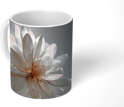 Mok - Koffiemok - Bloem - Wit - Neutraal - Mokken - 350 ML - Beker - Koffiemokken - Theemok