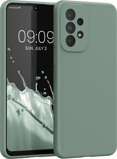 kwmobile telefoonhoesje geschikt voor Samsung Galaxy A33 5G - Hoesje met siliconen coating - Smartphone case in Regenwashed groen