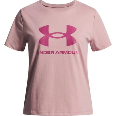 Under Armour UA BIG LOGO SS Unisex Sportshirt - Roze