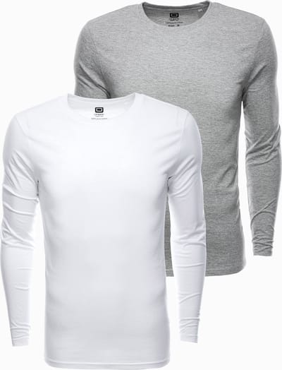 Heren effen longsleeve - mix 2-pack V1 Z43
