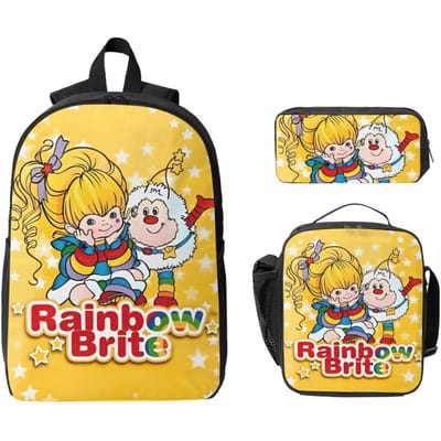 3-delige Rainbows Brite Thema Rugzakset voor Meisjes Jongens Pennenbakjes Boekentassen Sets met Lunchbox Voor Schoolleerlingen Daypack