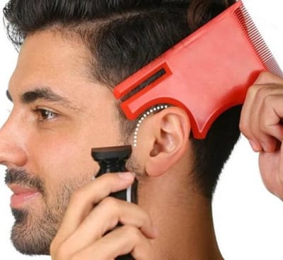 Thuis Kapper Multi-Curve Haarlijn Nette Zijkanten Sjabloon Stencil Kapsel Tool Training Kapper Stijl Liniaal Ingebouwde Kammen Compatibel Met Tondeuse