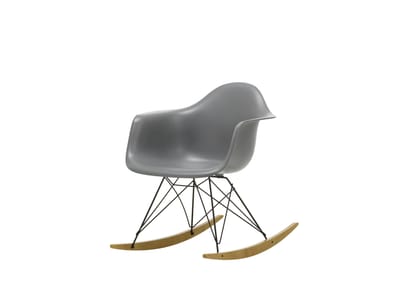 Vitra - RAR Eames Plastic Armchair - granietgrijs RE - zwart - sleden esdoorn goudkleurig - 4 - 6 Wochen