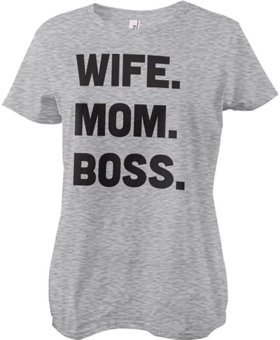 Hybris Dames-T-shirt 'Wife - Mom - Boss Girly'