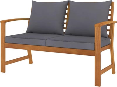 Tuinbank Hout - Buitenbank Zitbank - Ontspannen Buiten - Massief Acacia Hout - 120 cm - Donkergrijs