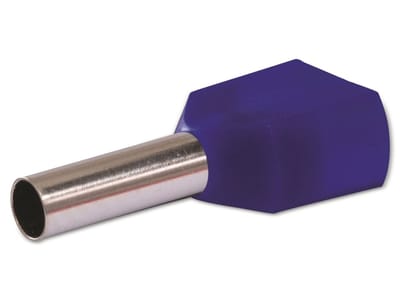 Quadrios 22C437 Dubbele adereindhulzen 2.5 mm² Deels geïsoleerd Blauw 1 set(s) Package