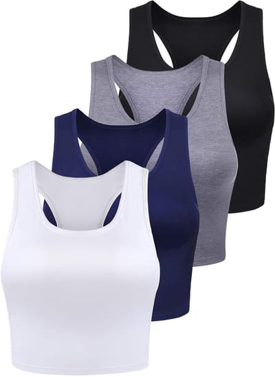 Vrouwelijke Crop Tops Set van 4 - Ademend, Comfortabel en Stijlvol voor Elke Gelegenheid