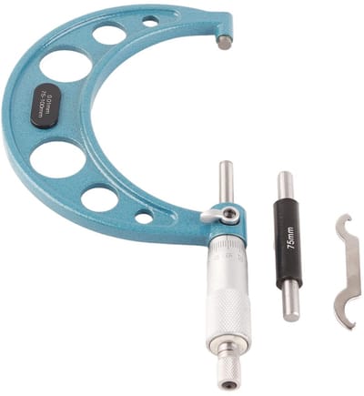 Dailygoods- Buitenmicrometer 0,01 mm precisie - Beugelmeetschroef - Kunststofdoos - Nauwkeurigheid - Roestvrij staal - Hoogwaardig materiaal - Micrometer