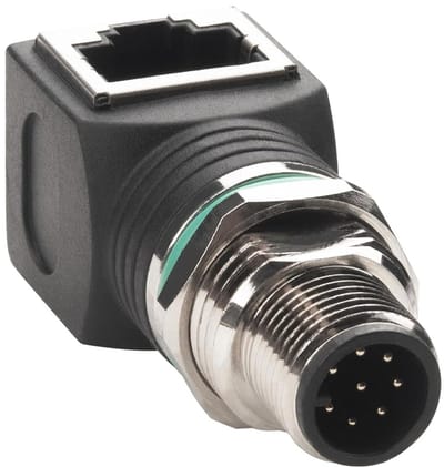 Adapter M12 naar RJ45 - Sensorkabel connector - Netwerkverbinding maken - IP68 waterdicht - 8-polig - Zwart