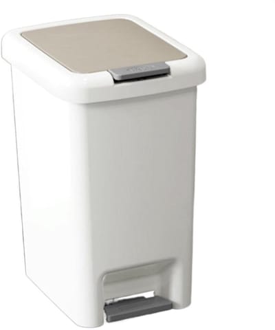 Compacte Prullenbak - Kleine Vuilnisbak - Hygiënisch Werken - Stil Pedaalmechanisme - 10 Liter - Wit