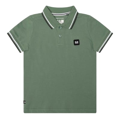 Weekend Offender Kinder Amorite Tipped Katoenen Poloshirt (Mid Groene)