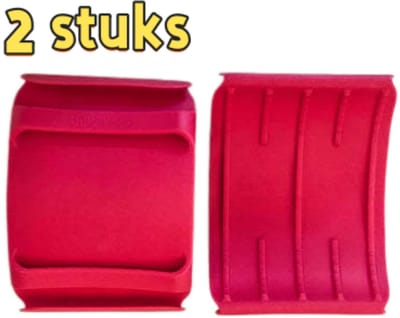 Set van 2 - Hittebestendige siliconen keukenhandschoenen - Antislip hittebestendige mat - Hittebestendige ovenmat voor bakken en koken (set van twee) - Geschikt voor keukens, hittebestendig - 17,8*13,3*2 cm - Rood
