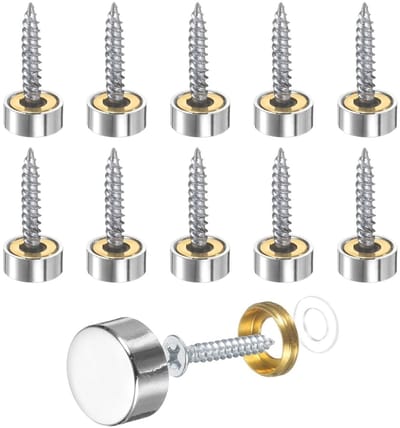 10 stuks schroefdoppen 14 mm roestvrij staal bevestigingsmiddelen voor spiegelschroeven en decoratieve toepassingen, zilver
