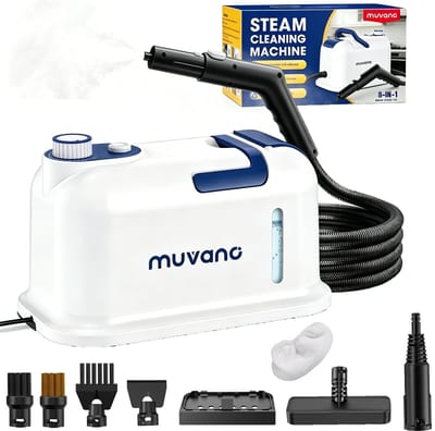 Muvano Stoomreiniger-Tapijtreiniger-3Bar-15 sec opwarmtijd-Meubelreiniger -1500W-125°C Stoom-Zetelreiniger-Wit