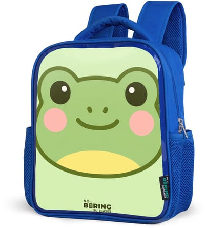 NoBoringSuitcases.com® - Rugzak blauw - Schooltas jongens - Kikker - Kinder rugtas jongen - Boekentas kind - Kinderrugzak voor school - Schoolrugzak