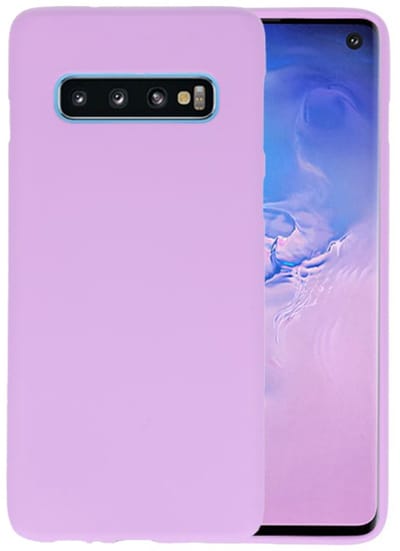 Hoesje Geschikt voor de Samsung Galaxy S10 - Backcover Color Telefoonhoesje - Paars