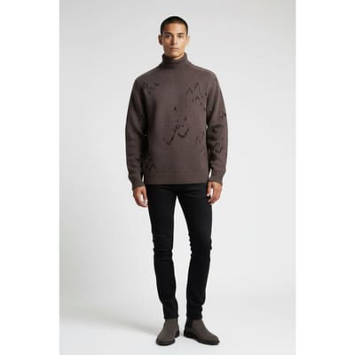 John Varvatos Pierre Ls High Neck Twine Brown Size: XXL | Turtlenecks Outlet | Heren | Bruin