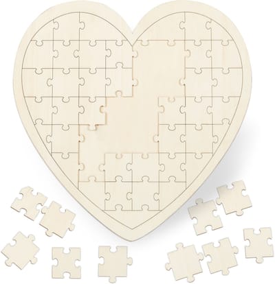 hart puzzel - 49 delen - 45 x 45 cm - hout