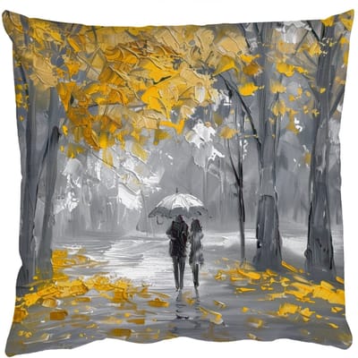 Sierkussens - Kussentjes Woonkamer - 50x50 cm - Natuur - Geel - Park - Zwart - Wit
