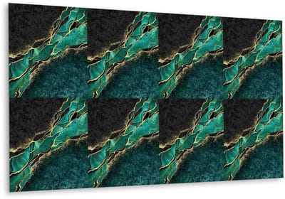 Tulup PVC Wandpaneel - Marmeren Abstractie Vinyl Wandpaneel - 100 cm x 50 cm - Veelkleurig Zelfklevend Wandpaneel - 1 stuk - Wandbekleding Vinyl - Marmer Wandpaneel - PVC Muurpaneel - Plaktegels Keuken en Badkamer