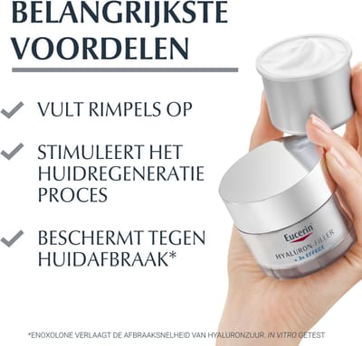 Eucerin Hyaluron-Filler/ Effect Nachtcrème Navulling - 3 x 50 ml - Voordeelverpakking