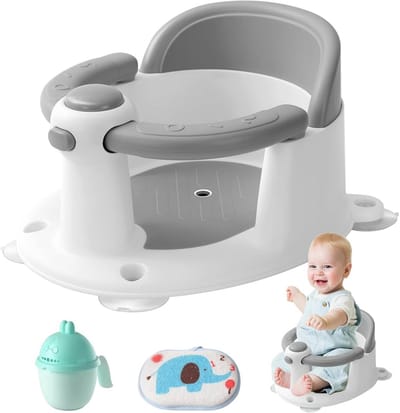 Ergonomisch Badzitje voor Baby's vanaf 6 maanden – Antislip met Sterke Zuignappen voor Douche of Bad