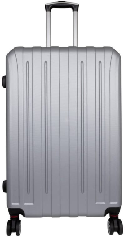 Koffer Dallas maat L - Reiskoffer met cijferslot en op 4 dubbele zwenkwielen - Stevig ABS - Zilver Grijs - ca 76x50x28 cm