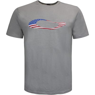 Oakley Korte Mouw Crew Neck Grijs Heren Ellipse USA T-Shirt 457355 24L