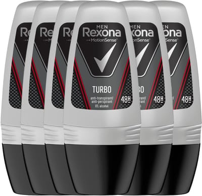 Rexona Men Turbo – Anti-transpirant Roll-on – 6 x 50 ml