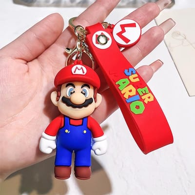 Anime Super Mario Bros Sleutelhanger Hanger Cartoon Mario Luigi Prinses Peach Sleutelhanger Rugzak Tas Autosleutelhanger Rekwisiet Cadeau red