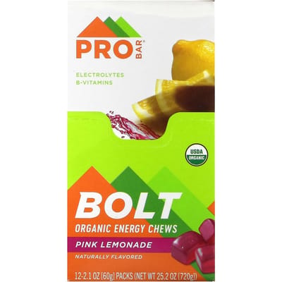 ProBar, Bolt, Biologische Energiekauwers, Roze Citroenade, 12 pakken, 2,1 oz (60 gr) elk