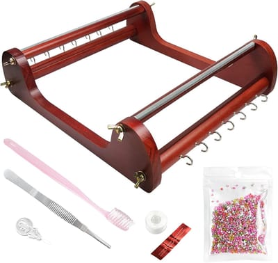 Kralen Weefmachine - Sieraden Maken - Handwerk Hobby - Stevig Houten Materiaal - 33x29 cm - Natuurlijk Hout
