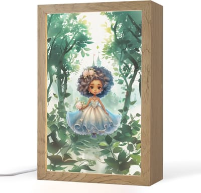 Nachtlampje 20x30 cm - Kinder lampje - Prinses - Kasteel - Meiden - Bloemen - Tafellamp kinderkamer - Slaapkamer lamp - Bedlamp kinderen - Kinderlampje stopcontact - Wandlamp babykamer - Nachtlampjes