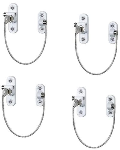 Venstersloten voor UPVC Windows - 4 Stuks Venster Veiligheidssloten met Sleutels en Schroeven voor Kindveiligheid