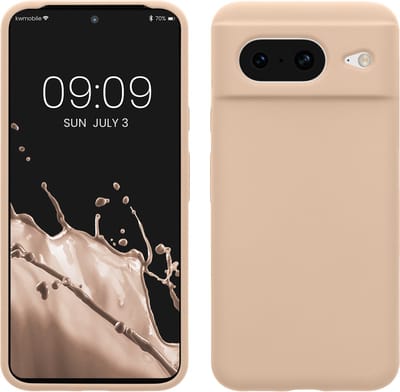 kwmobile telefoonhoesje geschikt voor Google Pixel 8 - Hoesje met siliconen coating - Smartphone case in pastelkleurige perzik