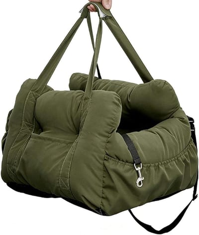 Honden autostoel - Reisbed huisdier - Veilig reizen - Met opbergvakken - 70 x 60 x 33cm - Groen