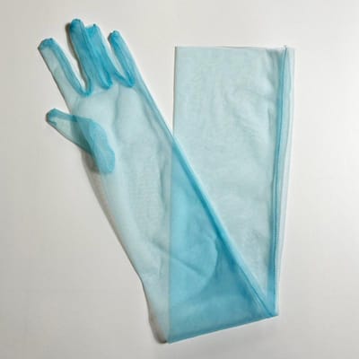 Gants Longs en Tulle Ultra pour Femmes Mailles Transparentes Doigts Entiers 70cm Coudes Gants Vintage Protection Solaire Mitaines pour Robe de Mariée One Size white