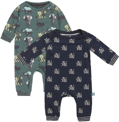Charlie Choe - 2pack - Groen -Navy - Boxpak - Salopette - Kruippakje - Babypakje - Jumpsuit - Geboortepakje - Romper - Draken - Dieren - Maat 62