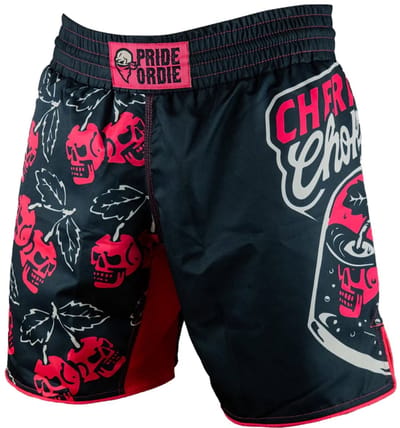 PRiDEorDiE Fightshorts Cherry Choke Zwart - XXXL