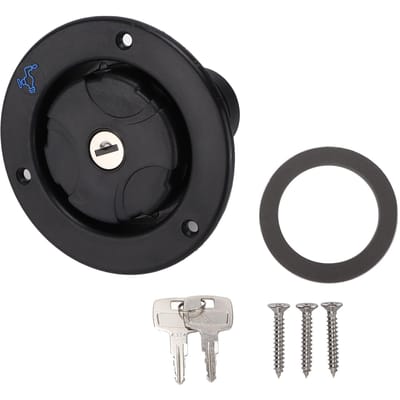 Autogewicht Watervulopening Inlaat met 2 Sleutels Vervanging voor RVs Motorhome Camper Aanhangwagen Caravan black