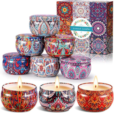 Geurkaarsenset met 9 geuren - Aromatherapie, Natuurlijke Sojawas, Cadeauset voor Elke Gelegenheid