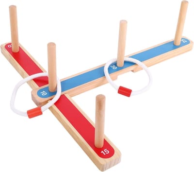 Houten Ringwerpspel - Hoopla Spel - Feest en Tuin - Niet Giftig Hout - 495 cm