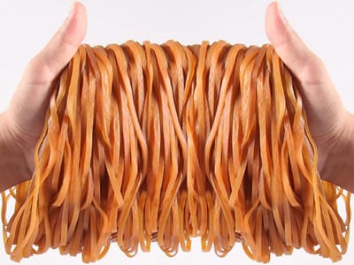 Set van 65 rubberen banden - 200 x 4 mm - Natuurrubber - Perfect voor thuis, kantoor en schoolgebruik, veelzijdig en duurzaam