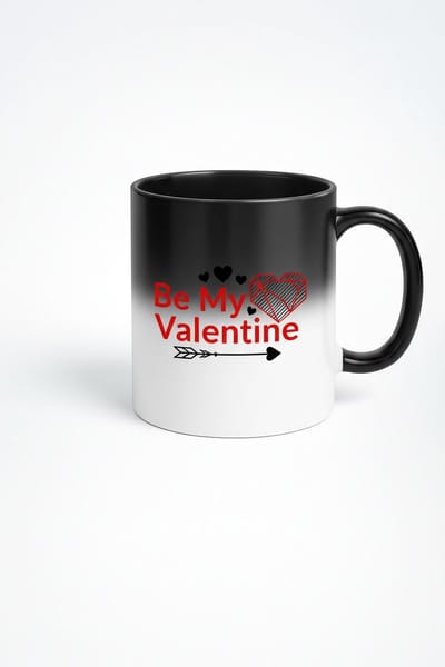 Magische Mok Valentijn 'Be My Valentine' - Warmtegevoelige Kleurveranderende Koffiemok met Harten