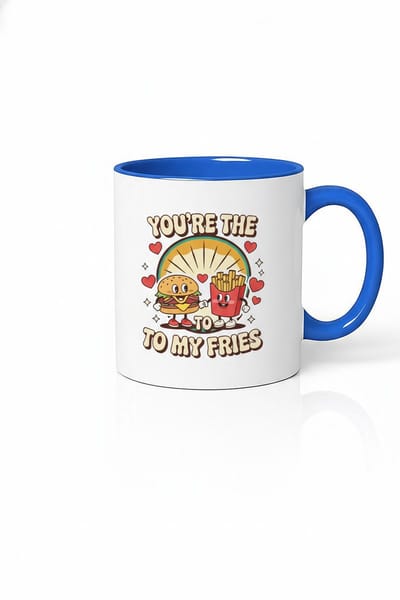 Mok 'Jij bent de Burger van mijn Frietjes' - Grappig Liefdes Cadeau met Hamburger & Frietjes